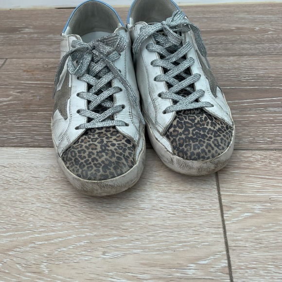 Golden Goose Deluxe Brand Super Star sneakers blue patent and cheetah - Picture 5 of 5